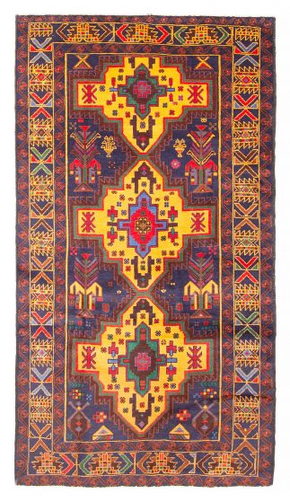 Afghan Teimani 3'6" x 6'6" Hand-knotted Wool Rug 