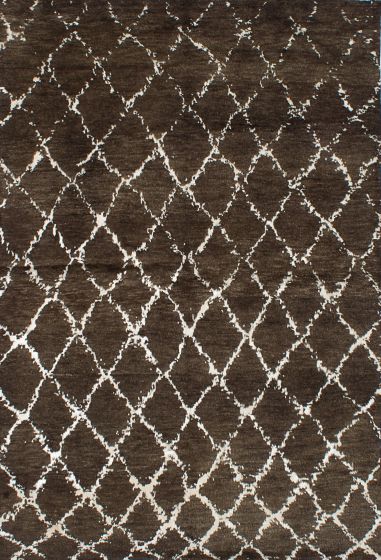 Indian Arlequin 6'0" x 9'0" Hand-knotted Silk & Wool Rug 