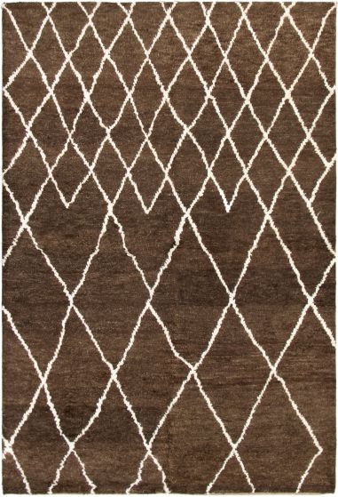 Indian Arlequin 6'2" x 9'2" Hand-knotted Wool Rug 