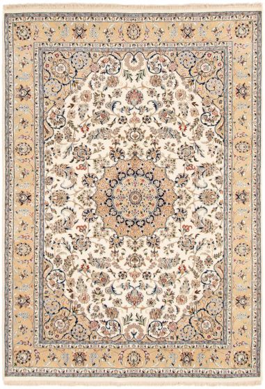 Persian Style Nain 9La 6'10" x 9'11" Hand-knotted Silk, Wool Rug 