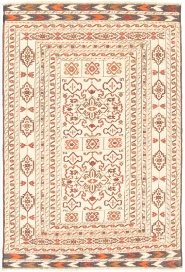 Turkish Shiravan SMK 4'3" x 6'3" Flat-Weave Wool Kilim 