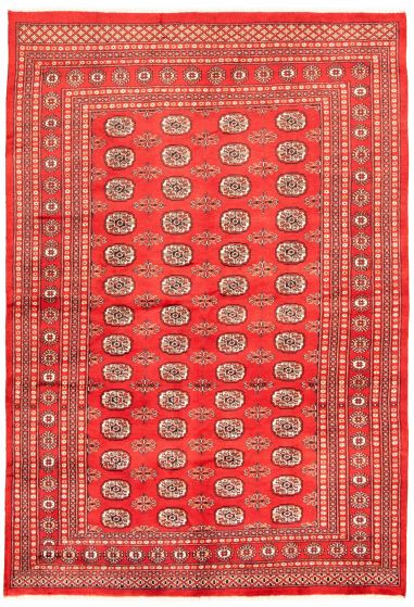 Pakistani Finest Peshawar Bokhara 6'7" x 9'5" Hand-knotted Wool Rug 
