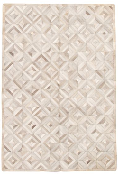 Argentina Cowhide Patchwork 6'2" x 9'0" Handmade Leather Rug 