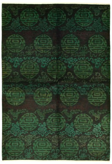 Pakistani Vibrance 6'1" x 9'0" Hand-knotted Wool Rug 