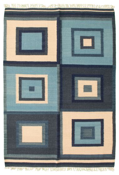 Turkish Ankara FW 4'6" x 6'6" Flat-Weave Wool Kilim 