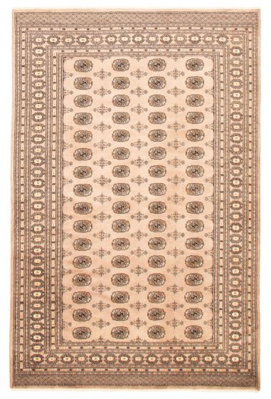 Pakistani Finest Peshawar Bokhara 6'7" x 10'3" Hand-knotted Wool Rug 