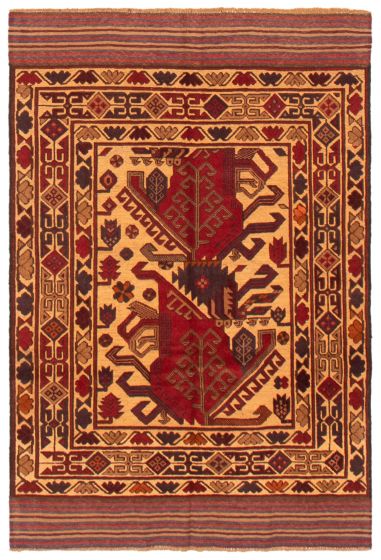 Afghan Tajik Caucasian 4'0" x 6'1" Hand-knotted Wool Rug 