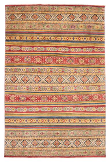 Afghan Finest Ghazni 9'5" x 13'11" Hand-knotted Wool Rug 