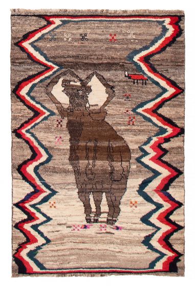 Indian Kashkuli Gabbeh 4'7" x 7'0" Hand-knotted Wool Rug 
