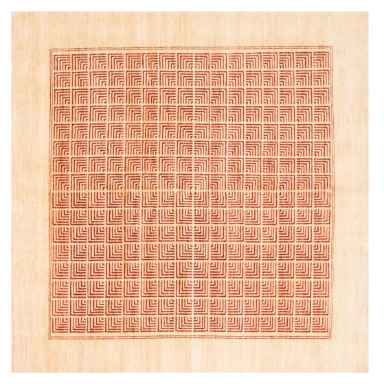 Pakistani Finest Peshawar Ziegler 6'5" x 6'4" Hand-knotted Wool Rug 