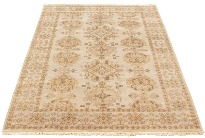 Indian Jamshidpour 6'1" x 9'0" Hand-knotted Wool Rug 