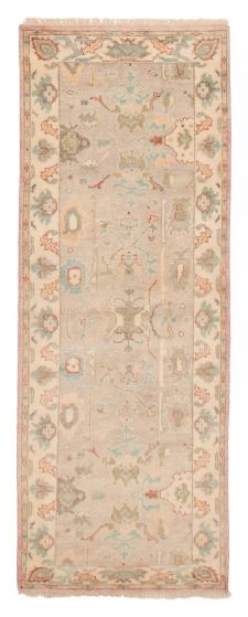 Indian Modern Oushak 2'11" x 8'1" Hand-knotted Wool Runner Rug 