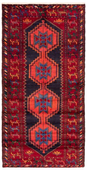Persian Style 4'2" x 8'5" Hand-knotted Wool Rug 