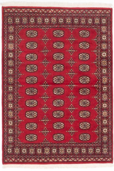 Pakistani Finest Peshawar Bokhara 4'3" x 6'0" Hand-knotted Wool Rug 