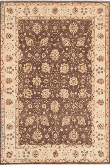 Indian Chobi Twisted 6'7" x 9'9" Hand-knotted Wool Rug 