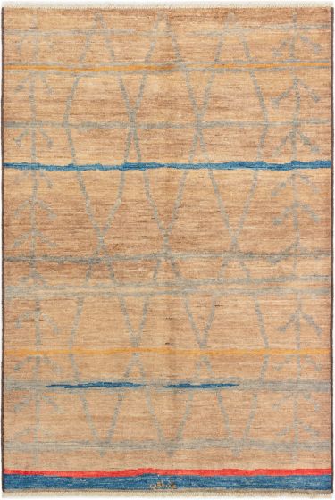 Indian Shalimar 6'3" x 9'2" Hand-knotted Wool Rug 