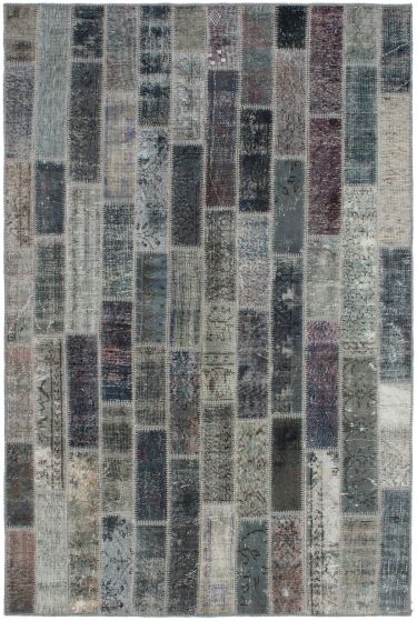 Tapis vif et coloré patchwork 5'5" x 8'4" en laine