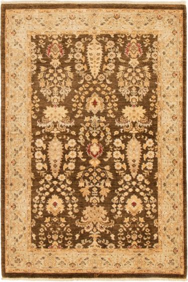 Indian Chobi Twisted 4'0" x 5'11" Hand-knotted Wool Rug 
