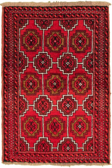 Afghan Akhjah 3'6" x 5'4" Hand-knotted Wool Rug 
