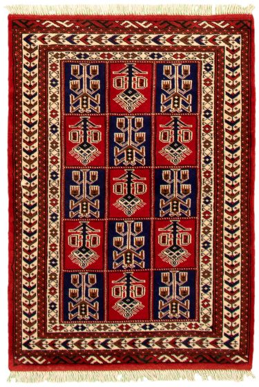 Turkmenistan Turkman 3'3" x 4'9" Hand-knotted Wool Rug 