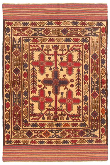 Afghan Tajik Caucasian 4'1" x 6'0" Hand-knotted Wool Rug 