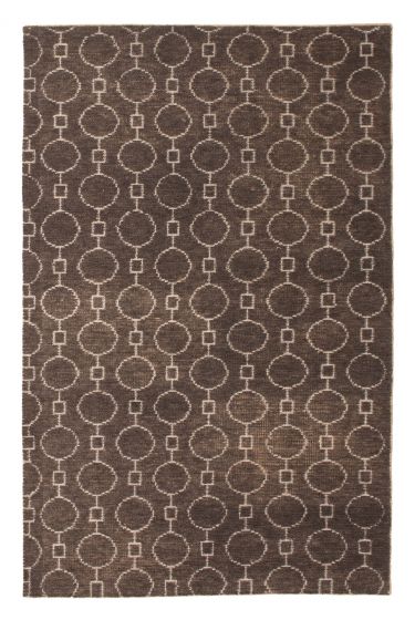 Indian Tangier 5'0" x 7'11" Hand-knotted Silk, Wool Rug 
