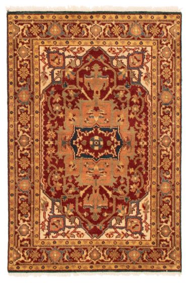 Indian Serapi Heritage 4'0" x 6'0" Hand-knotted Wool Rug 