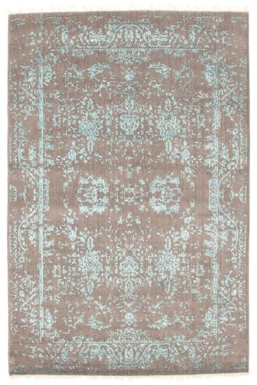 Indian La Seda 5'1" x 7'7" Hand-knotted Silk, Wool Rug 