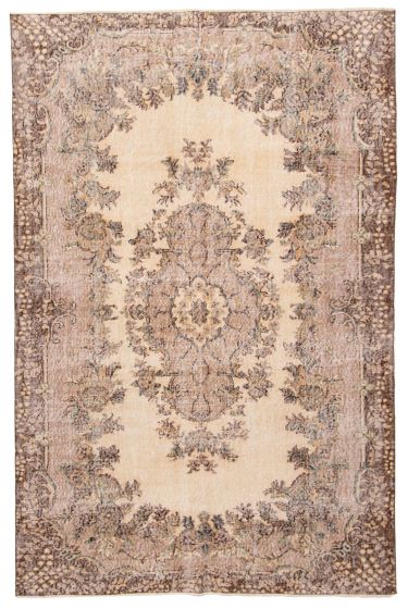 Turkish Antalya Vintage 6'4" x 9'10" Hand-knotted Wool Rug 
