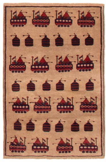 Afghan Rare War 2'11" x 4'8" Hand-knotted Wool Rug 