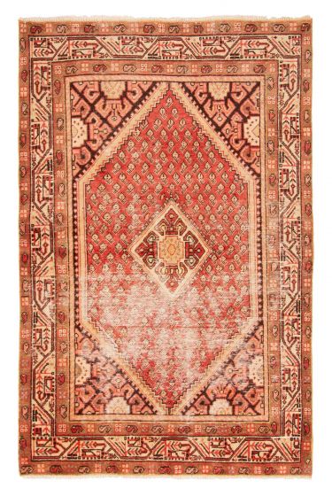 Persian Style 4'1" x 6'8" Hand-knotted Wool Rug 