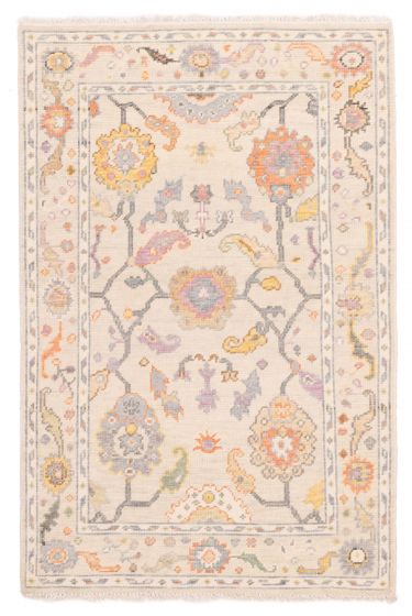 Indian Modern Oushak 3'8" x 5'7" Hand-knotted Wool Rug 