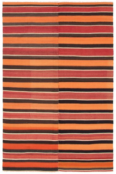 Turkish Boho 5'1" x 7'10" Flat-Weave Wool Kilim 