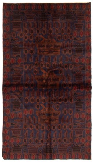 Afghan Rare War 3'10" x 6'3" Hand-knotted Wool Rug 