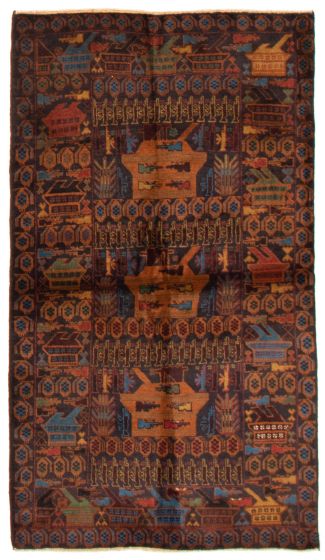 Afghan Rare War 3'9" x 6'7" Hand-knotted Wool Rug 
