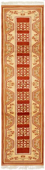Turkish Ushak 2'8" x 10'0" Hand-knotted Wool Rug 
