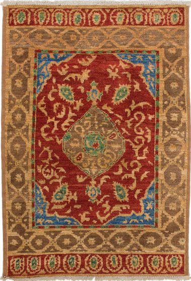 Indian Shalimar 4'2" x 6'2" Hand-knotted Wool Rug 