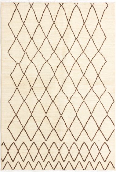 Indian Tangier 6'0" x 8'9" Hand-knotted Wool Rug 