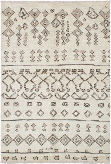 Indian Tangier 6'2" x 8'10" Hand-knotted Wool Rug 