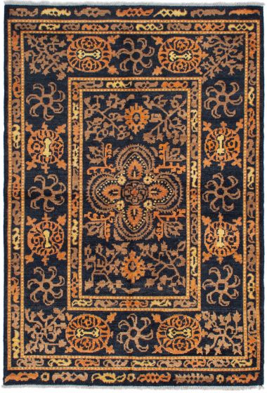 Indian Shalimar 6'3" x 9'0" Hand-knotted Wool Rug 