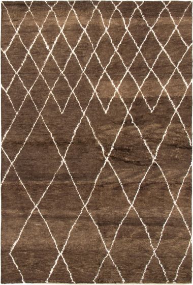 Indian Arlequin 6'2" x 9'2" Hand-knotted Wool Rug 