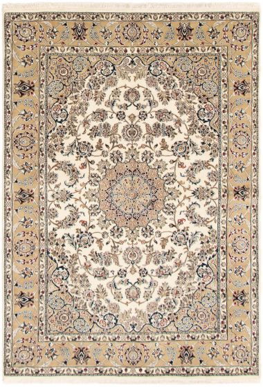 Persian Style Nain 5'8" x 8'3" Hand-knotted Silk, Wool Rug 