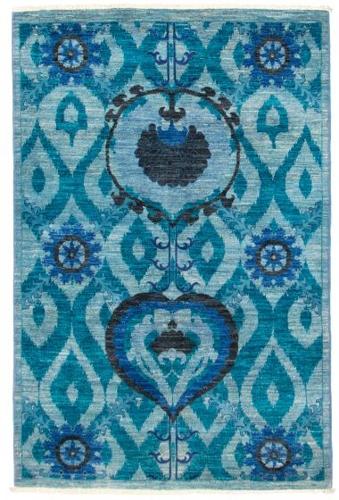 Pakistani Lahore Finest Collection 4'3" x 6'3" Hand-knotted Wool Rug 