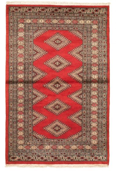 Pakistani Finest Peshawar Bokhara 3'0" x 4'10" Hand-knotted Wool Rug 