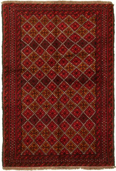Afghan Akhjah 3'6" x 5'4" Hand-knotted Wool Rug 