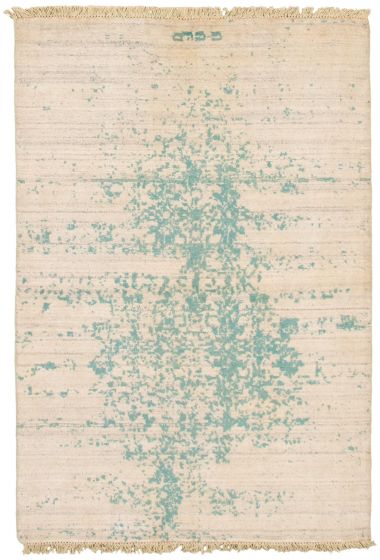 Indian La Seda 3'11" x 5'11" Hand-knotted Silk Rug 