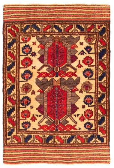 Afghan Tajik Caucasian 3'11" x 5'8" Hand-knotted Wool Rug 