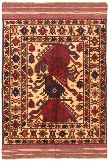 Afghan Tajik Caucasian 4'0" x 6'1" Hand-knotted Wool Rug 