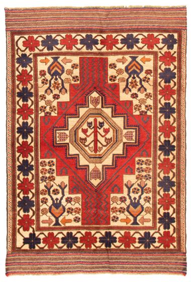 Afghan Tajik Caucasian 3'11" x 5'10" Hand-knotted Wool Rug 