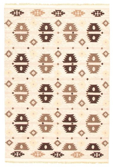 Turkish Old Style 6'8" x 9'10" Flat-Weave Wool Kilim 
